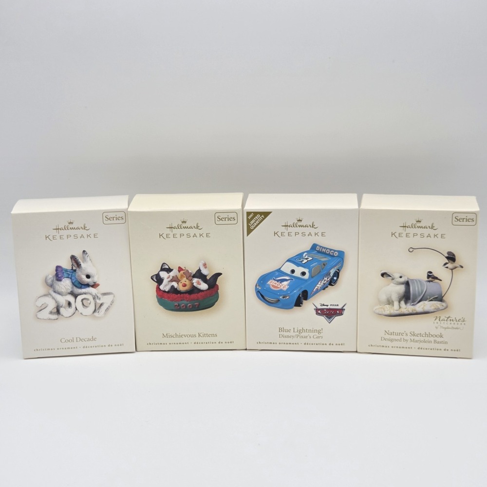 Lot Of 4 Hallmark Keepsake Ornaments 2007‎ Including Blue Lightning  BRAND NEW
